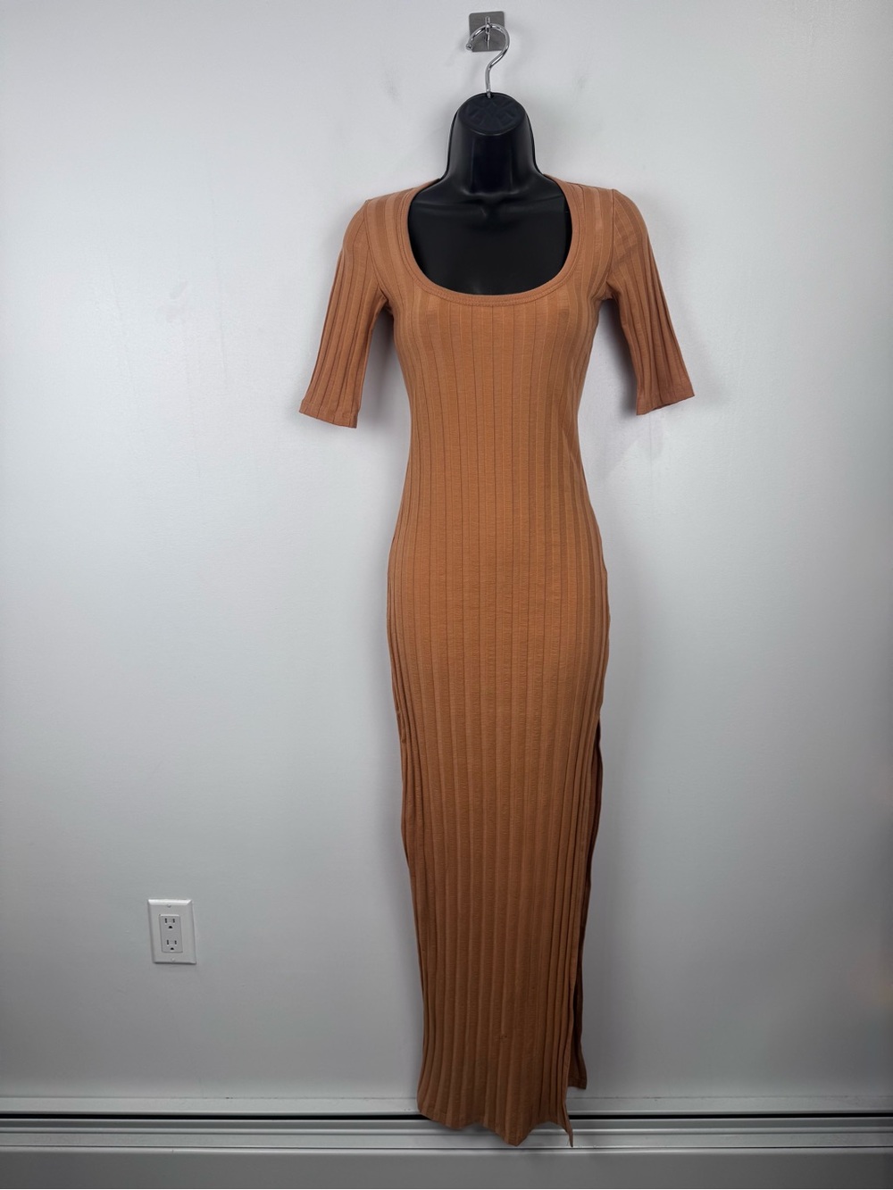 Jonathan Simkhai Women Ribbed Orange Dress Size XS